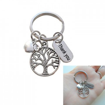 Metal Keychain with Tree for Thanksgiving